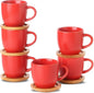 HASENSE Espresso Cups and Saucers Set of 6, 3.5 OZ Demitasse Cups by Hasense