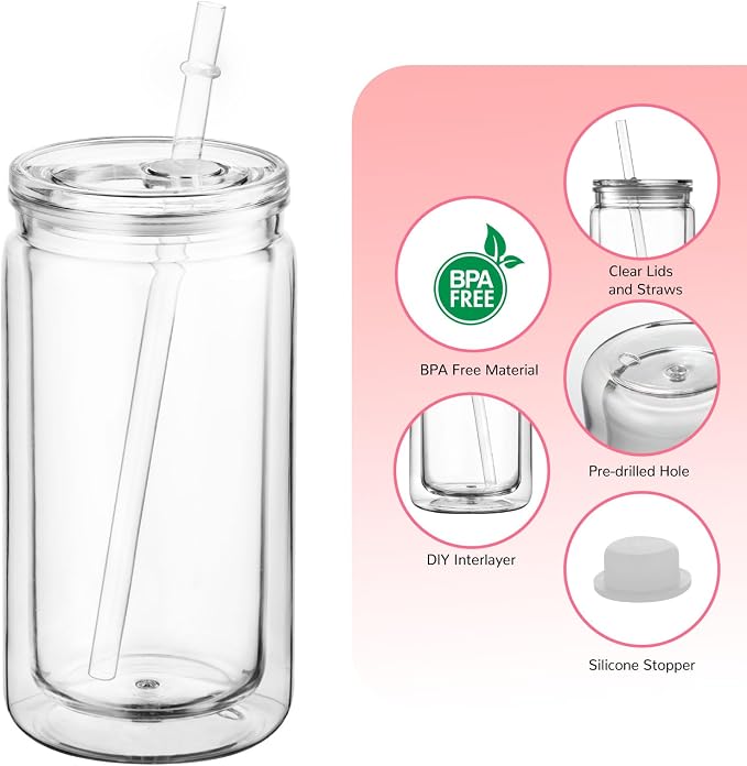 8 Pack 16oz Snow Globe Tumblers - Image 3