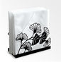 Modern Ginkgo Leaves Decorative Black Metal Napkin Holder for Table, 4.9" x 4.9" x 1.9" Standing Napkin Holder for Home Kitchen Restaurant Picnic Party Coffee Bar Dining Room