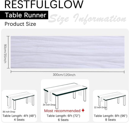 12 Pack White Cheesecloth Table Runner 35 x 120 Inch | Boho Gauze Fabric - Image 3