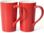 20 oz Ceramic Coffee Mugs Set of 2 Large Tall Red Porcelain Tea Cups by Momugs