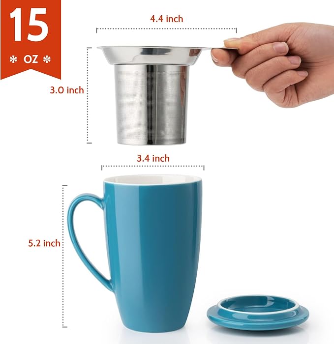 Sweese 15 OZ Porcelain Tea Mug - Image 2