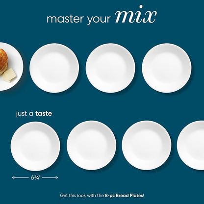 Corelle Vitrelle 6.75" Salad Appetizer Plate Set, Triple Layer Glass and Chip - Image 2