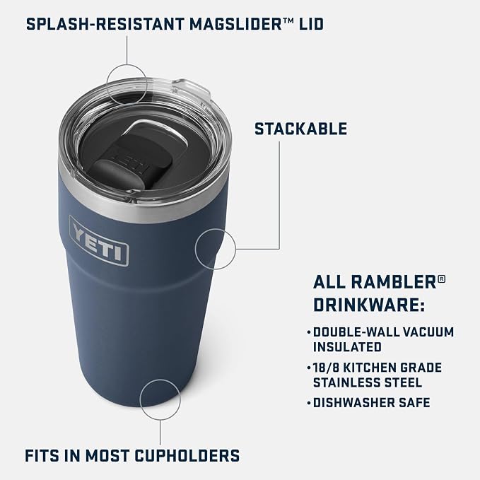 YETI Rambler 20 oz Stackable Tumbler, Stainless Steel, Vacuum Insulated - Image 2