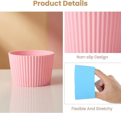 9Pcs Silicone Cup Sleeve, Heat Resistant Coffee Cup Sleeves | Coffee Cup - Image 3
