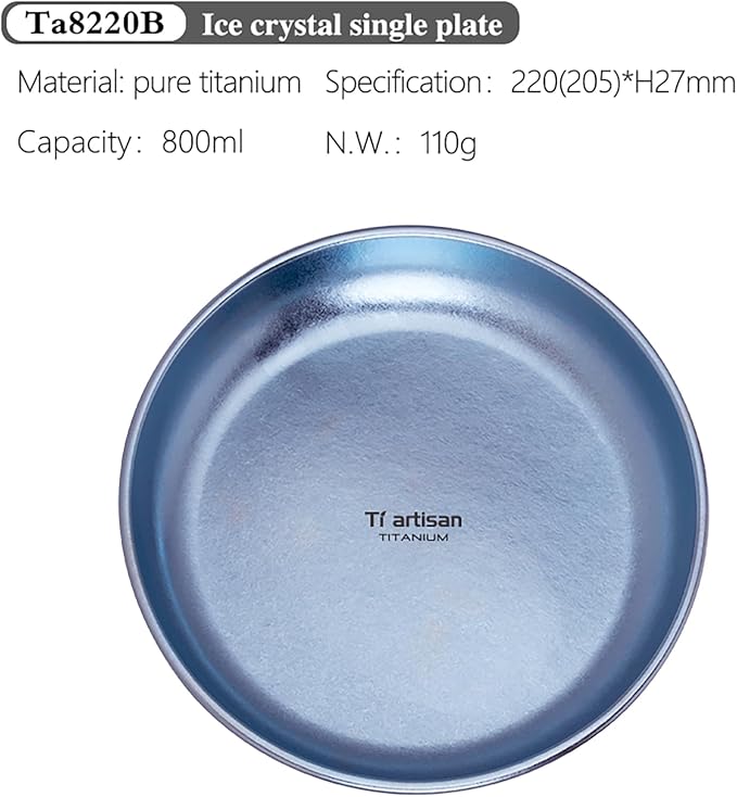 Titanium Plate Camping Picnic Tableware 27fl oz Cooking Utensils Extremely - Image 2