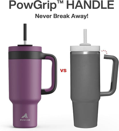 POWCAN 40 oz Tumbler with Handle, 2-in-1 Straw and Sip Lid, Dishwasher Safe - Image 3