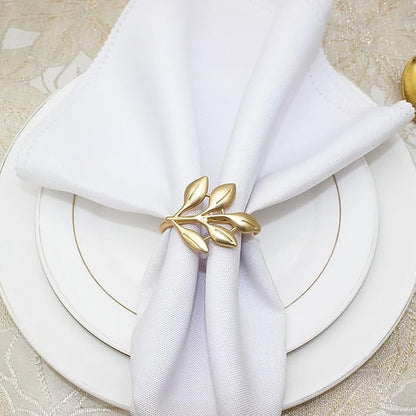 14K Gold Napkin Rings Set of 12, Metal Gold Napkins Rings Holder Buckles - Image 3