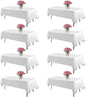 8 Pack White Table Cloth 60 x 102 Inch Polyester tablecloths for 6 Foot Rectangle Tables, Stain and Wrinkle Resistant Washable Fabric White Table Covers for Parties, Wedding, Banquet, Dining
