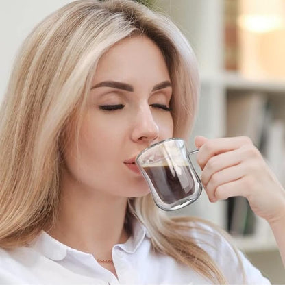 ecooe Espresso Cups 4 Oz Double Walled Glasses Coffee Mugs Set of 2, Insulated - Image 4