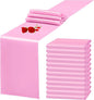12 Pack Pink Satin Table Runner 12 x 108 Inch Long Premium Table Runners by YMHPRIDE