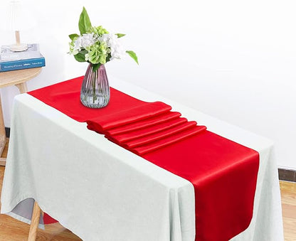 Red Table Runners, 12x108 Inches, 6 Pack | Satin, Silk and Smooth Fabric - Image 2
