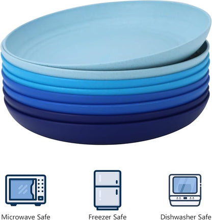 Salad Plates 10 Inch Unbreakable Wheat Straw Plates Dinner Plates Set of 8 - Image 3