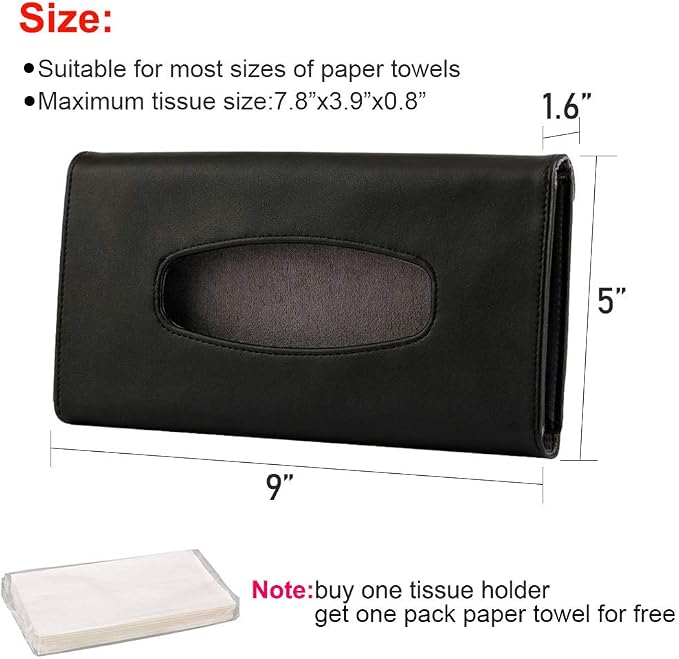 Carstuus Car Tissue Holder, Sun Visor Napkins Holder, Car Accessories | Black - Image 6