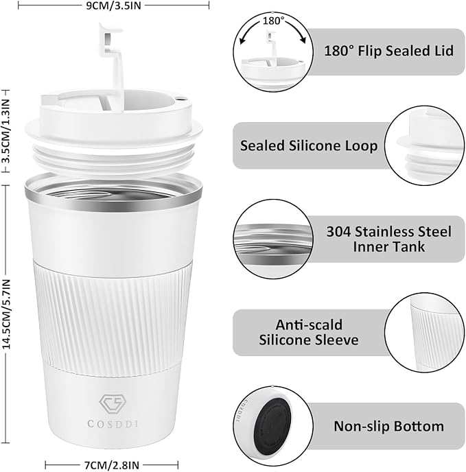 CS COSDDI 12 oz Stainless Steel Vacuum Insulated Tumbler Coffee Travel Mug- - Image 2