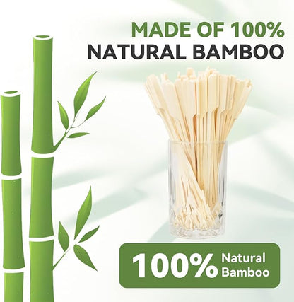 100PCS Cocktail Picks, Fancy Picks for Appetizers, Decorative Skewers for Appetizers Drinks Party Fruit, 6 Inch Long Wooden Bamboo Paddle Food Sticks Charcuterie Boards Accessories