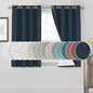 PrinceDeco 100% Blackout Curtains 54" Long for Dining Room Soundproof Window Treatment Drapes for Nursery Thermal Insulated with White Liner Short Textured Grommets Curtains 2 Panels Set,Navy