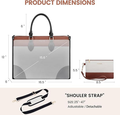 LOVEVOOK Laptop Bag for Women 15.6 lnch, Waterproof Laptops Tote Bags for Womens - Image 4