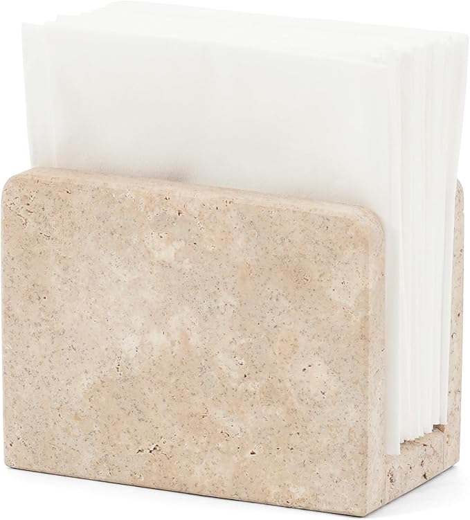 Travertine Mini Napkin Holder 3" x 4" Inch Serviette Holder by MarblousKrafts