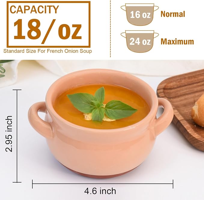 Vumdua French Onion Soup Bowls, 16 oz French Onion Soup Crocks - Image 3
