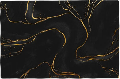 Fiokroo Golden Texture Marble Placemats Set of 4 Table Mats Table Tableware by Fiokroo