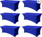 Spandex Table Cloths for 8 Foot Rectangle Tables-6 Pack Fitted Stretch Royal Blue Table Covers-Folding Tablecloths for Party, Vendor Booth Display, Banquet Buffet Event, Craft Trade Show