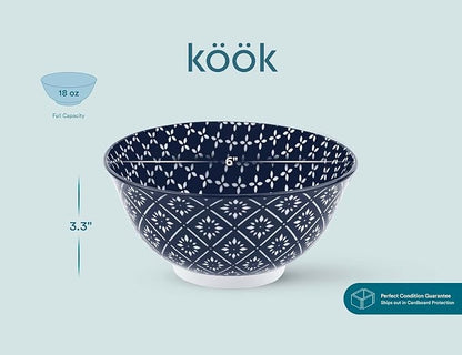 KooK Soup Bowl, Cereal Bowl, Ceramic Cereal Bowls, Dishwasher and Freezer Safe - Image 4