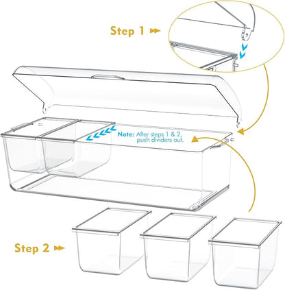 Condiment Tray with Stainless Steel Tableware, Chilled Condiment Server | Bar - Image 2