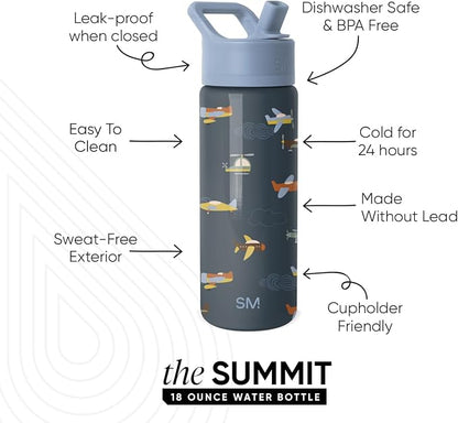 Simple Modern Kids Water Bottle & Toddler Cup | 18oz | Airplane | Insulated - Image 2