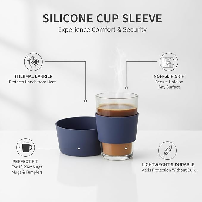 Silicone Grip Sleeve for 16-20oz Handleless Mugs & Tumblers - Image 4