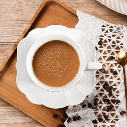 12 Pieces 6 oz Tea Cup and Saucer Set, Cappuccino Latte Americano Coffee Cup - Image 8