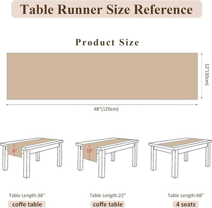 Burlap Boho Table Runner Macrame Brown 48in Farmhouse Woven Runner | Burlap - Image 4