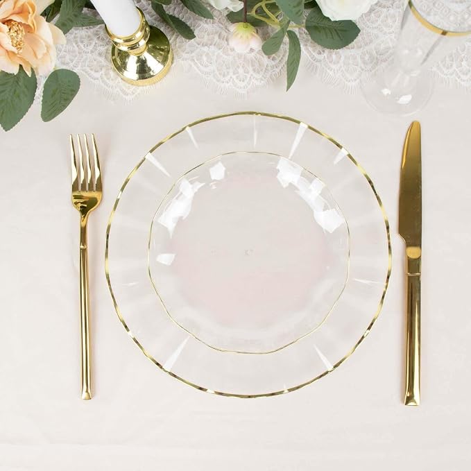 Efavormart 10 Pack | Clear 6" Round Plastic Dessert Salad Plates, Disposable - Image 8
