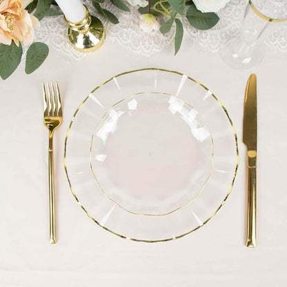 Efavormart 10 Pack | Clear 6" Round Plastic Dessert Salad Plates, Disposable - Image 8