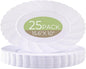 U-QE 25 Pieces Oval White Plastic Plates Disposable Heavy Duty - 15.6inch Large Plates Disposable Plastic Dinner Plates - Oval White Disposable Plates for Party, BBQ, Picnic and Weddings