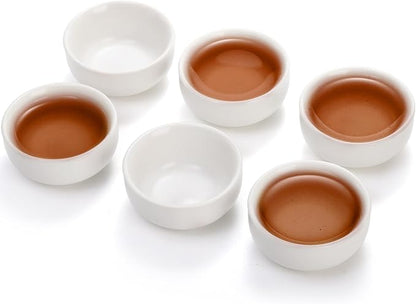 Foraineam Ceramic Sake Tea Cups Set of 12, Premium White Pottery Asia Japanese - Image 6