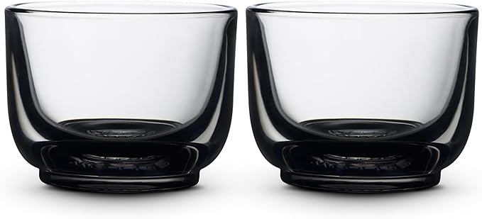 Fellow Pirch Cortado Cups 4.5 oz, Soda Lime Glass Smoke | Curved Interior by Unknown