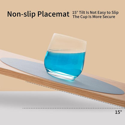 Myir JUN 15 Inches Round Placemats Set of 4 Faux Leather Place Mats | - Image 5