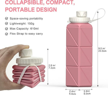 BEAUTAIL Collapsible Water Bottles 21oz/610mL, Silicone Travel Water Bottle | - Image 3