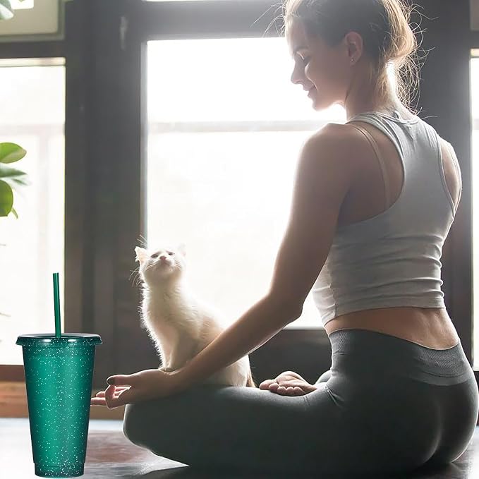 Suertestarry Tumbler with Straw and Lid, Water Bottle Iced Coffee Travel Mug Cup - Image 7
