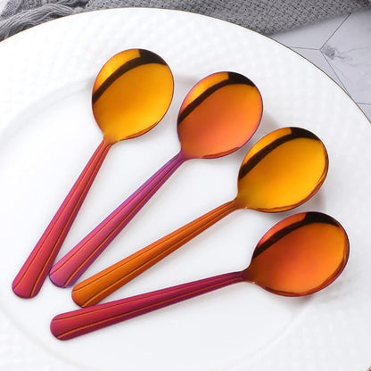 Bouillon Spoons Set of 12, 5.9 Inch Stainless Steel Soup Spoon, Metal Round - Image 3