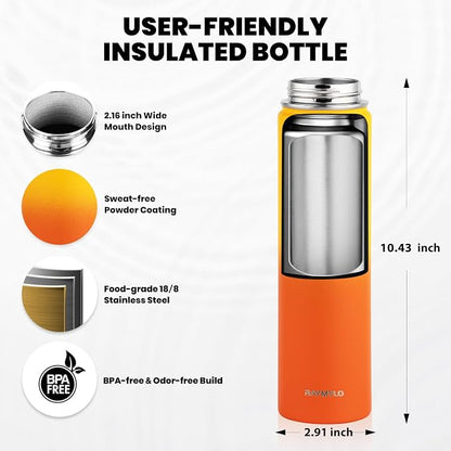 RAYMYLO Insulated Water Bottle 24 oz, Triple Wall Vacuum Stainless Steel | - Image 5