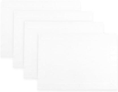 D'Moksha Homes Linen White Placemats Set of 4-100% Pure Linen Placemats 14 x 19 Inch for Valentines, Spring, Easter - Handcrafted and Machine Washable