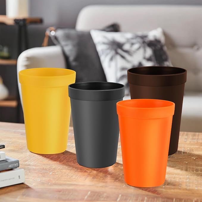 Blwan 15.2oz Plastic Cups, 8 Pack Reusable BPA-Free Unbreakable Drinking Cups - Image 4