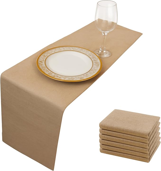 6 Pack Burlap Table Runners 12x72 Inch by Unknown