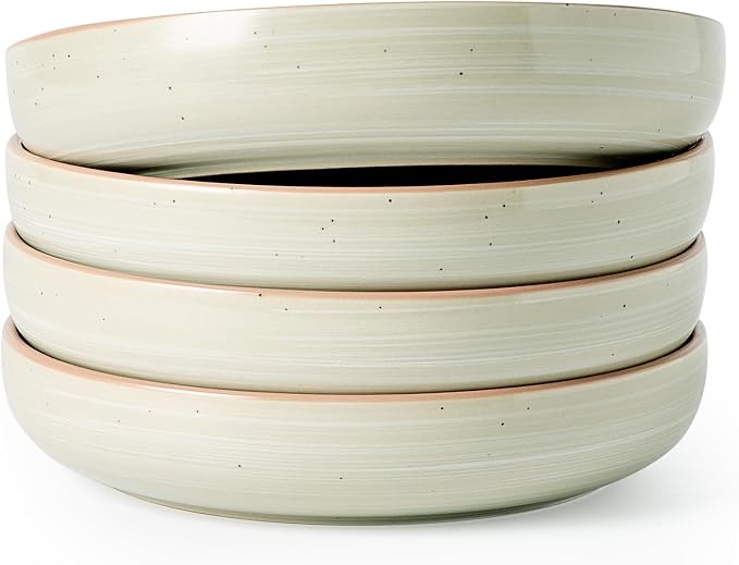 famiware Milkyway 33 oz Pasta Bowls Set of 4, Matcha Green | Double Reactive by Famiware