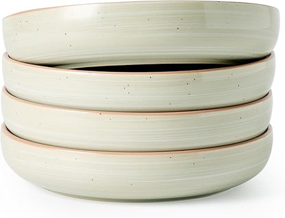 famiware Milkyway 33 oz Pasta Bowls Set of 4, Matcha Green | Double Reactive by Famiware