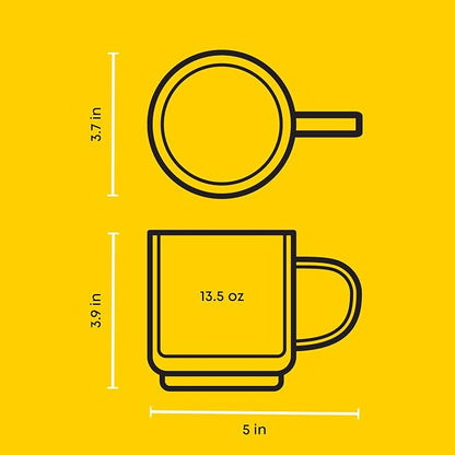 JoyJolt Haven Stackable Fluted Glass Mugs, 13.5oz Clear Mugs - Image 3