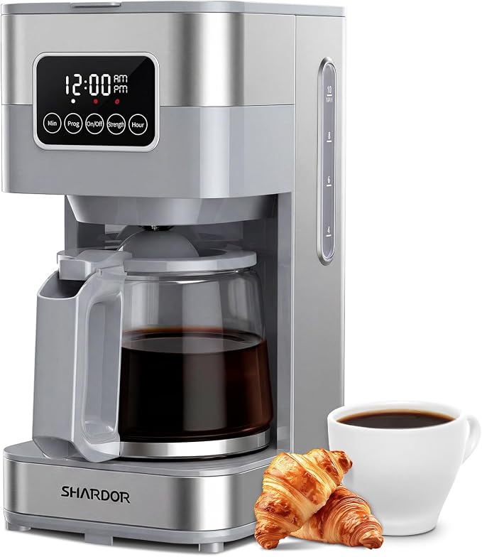 SHARDOR 10-Cup Programmable Coffee Maker, Regular & Strong Brew Drip Coffee by Shardor