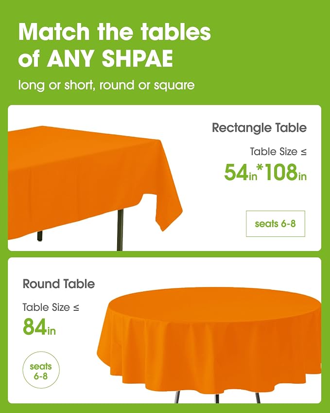 Pureegg Plastic Table Cloth Disposable 12 Pack, 54 x 108 Inch Table Cloths - Image 2